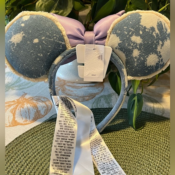 Disney Parks- Bleached Denim Minnie Ear Headband (NWT) - Picture 4 of 5